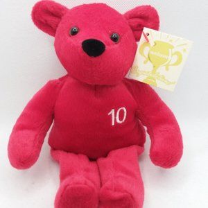 NutriSystem 8" NutriBear Red Beanie Baby 10 Pound Weight Loss with Hang Tag Card